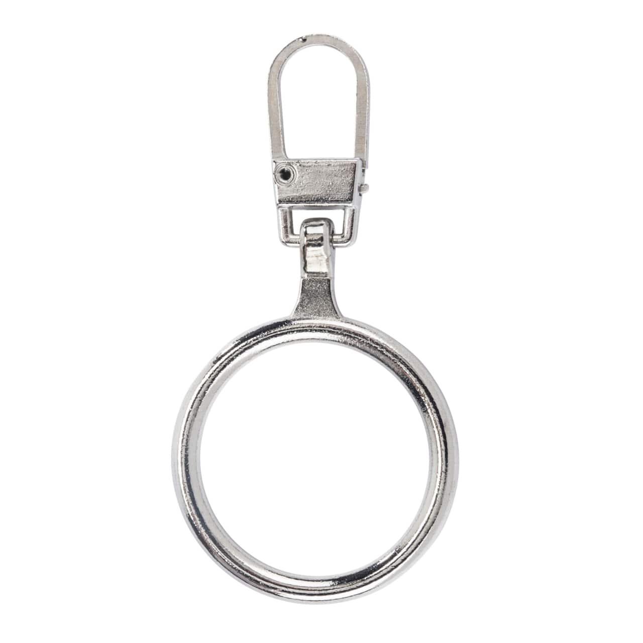 Coats &#x26; Clark Silver Ring  Zipper Pull 